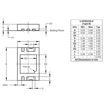 U DFN2030 6 Type B